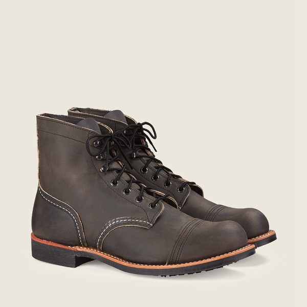 Red Wing Mens Iron Ranger - 6-inch Rough & Tough Leather - Heritage Boots Dark Grey - 3162UEGXB